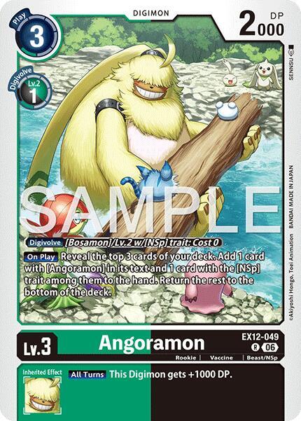 Angoramon EX12-049 R Digital World Shambala Digimon card