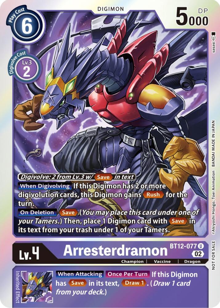 Digimon Ramon Gallantmon BT12-018 SR -Across Time- Digimon card details
