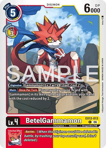 BetelGammamon EX12-013 C Digital World Shambala Digimon card