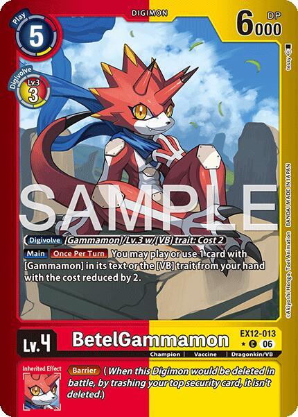 BetelGammamon Limited Foil EX12-013 C Digital World Shambala Digimon card