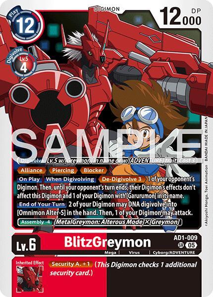 BlitzGreymon AD1-009 SR Advanced Booster Digimon Generation Digimon card
