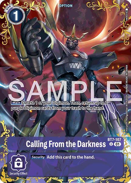 Calling From the Darkness Alternate Art BT7-107 U Dual Revolution Digimon card
