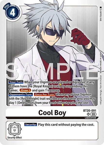 Cool Boy Reprint BT20-091 SR Advanced Booster Digimon Generation Digimon card