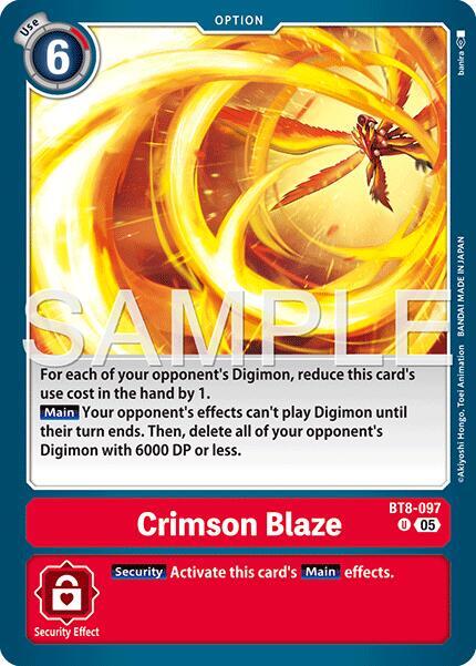 Crimson Blaze Reprint BT8-097 U Advanced Booster Digimon Generation Digimon card