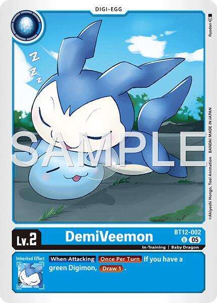 DemiVeemon Reprint BT12-002 U Advanced Booster Digimon Generation Digimon card