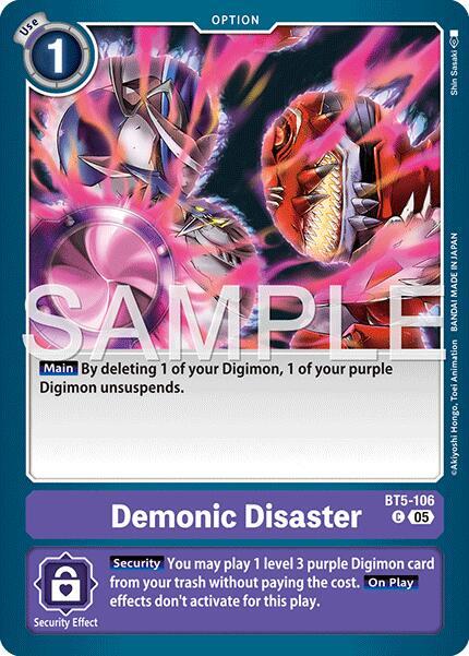 Demonic Disaster Reprint BT5-106 C Advanced Booster Digimon Generation Digimon card