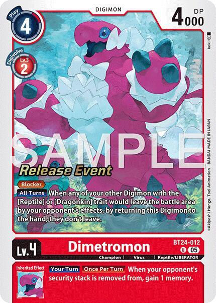 Dimetromon BT24-012 U Time Stranger Release Event Cards Digimon card