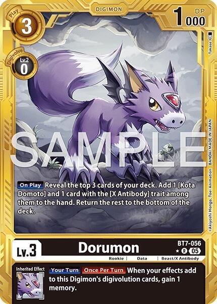 Dorumon Gold Border BT7-056 R Advanced Booster Digimon Generation Digimon card