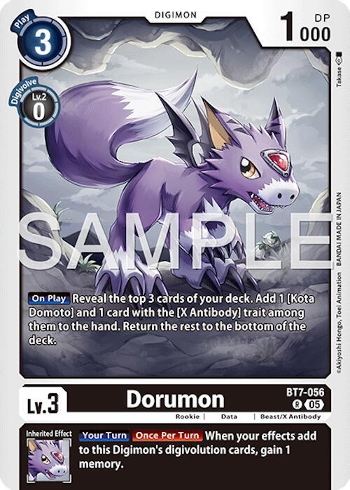 Dorumon Reprint BT7-056 R Advanced Booster Digimon Generation Digimon card