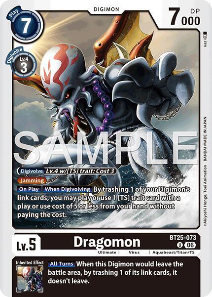 Dragomon BT25-073 U Dual Revolution Digimon card