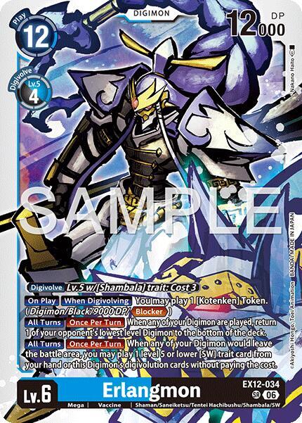 Erlangmon EX12-034 SR Digital World Shambala Digimon card