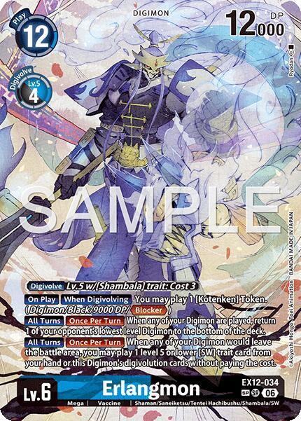 Erlangmon SP EX12-034 SR Digital World Shambala Digimon card