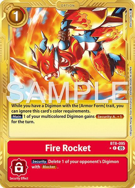 Fire Rocket Gold Border BT8-095 C Advanced Booster Digimon Generation Digimon card