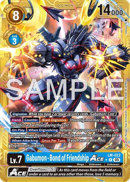 Gabumon of Friendship ACE Gold Border LM-022 P Advanced Booster Digimon Generation Digimon card
