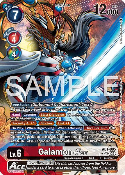 Gaiamon ACE Alternate Art AD1-005 SR Advanced Booster Digimon Generation Digimon card