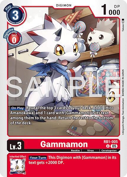 Gammamon Reprint RB1-005 U Advanced Booster Digimon Generation Digimon card