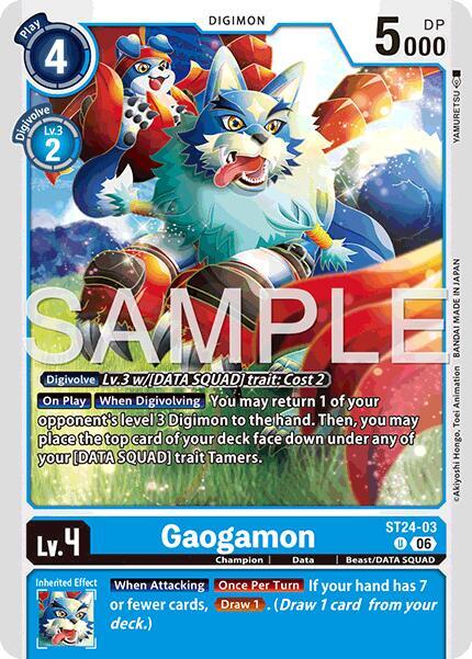 Gaogamon ST24-03 U Starter Deck 24: Data Squad Digimon card