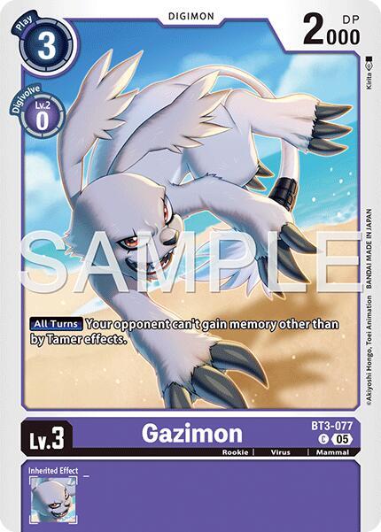 Gazimon Reprint BT3-077 C Advanced Booster Digimon Generation Digimon card