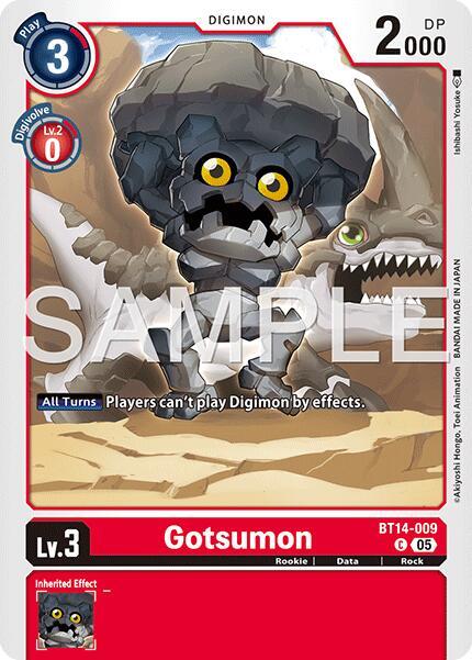 Gotsumon Reprint BT14-009 C Advanced Booster Digimon Generation Digimon card