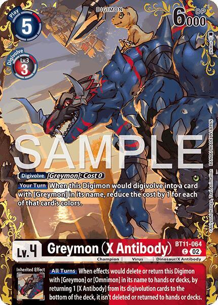 Greymon X Antibody Alternate Art BT11-064 C Dual Revolution Digimon card