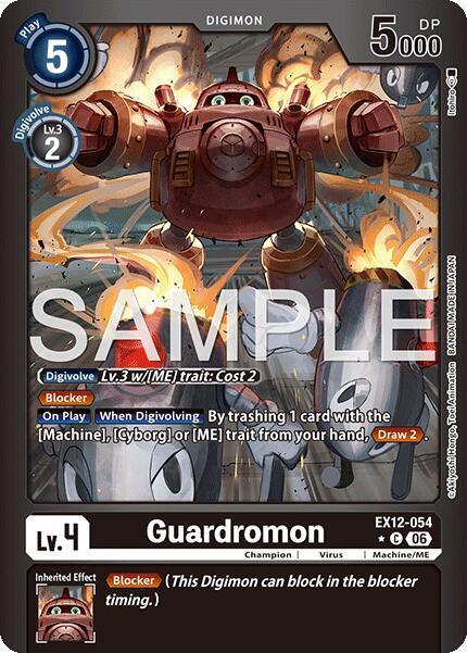 Guardromon Limited Foil EX12-054 C Digital World Shambala Digimon card
