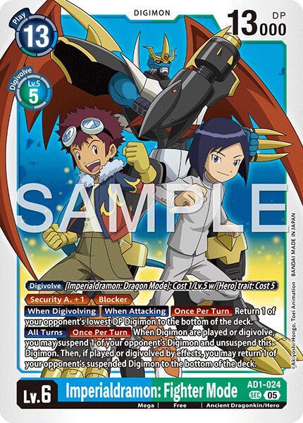 Imperialdramon: Fighter Mode AD1-024 SEC Advanced Booster Digimon Generation Digimon card