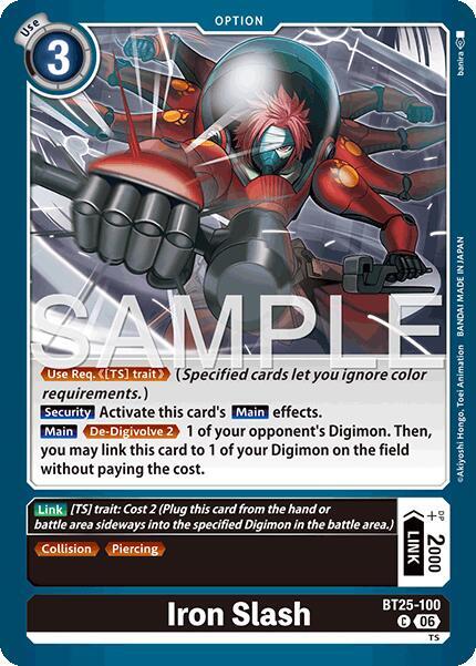 Iron Slash BT25-100 C Dual Revolution Digimon card