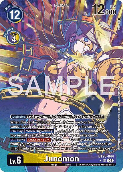 Junomon Alternate Art BT25-044 SR Dual Revolution Digimon card