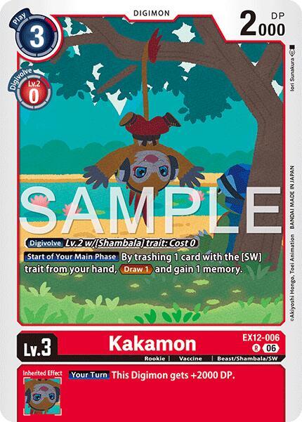 Kakamon EX12-006 R Digital World Shambala Digimon card