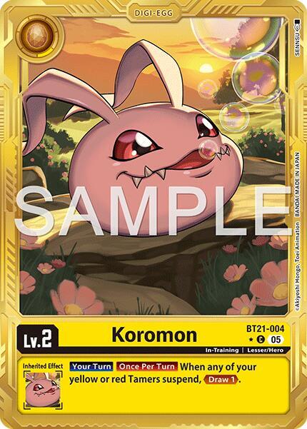 Koromon Gold Border BT21-004 C Advanced Booster Digimon Generation Digimon card