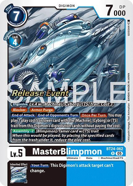 MasterBlimpmon BT24-062 R Time Stranger Release Event Cards Digimon card