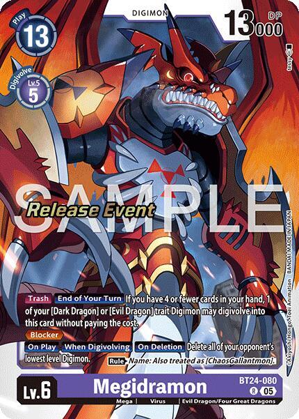 Megidramon BT24-080 R Time Stranger Release Event Cards Digimon card