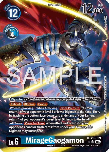MirageGaogamon Alternate Art BT25-029 SR Dual Revolution Digimon card