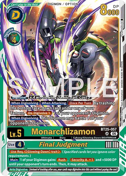 Monarchlizamon // Final Judgement BT25-057 UR Dual Revolution Digimon card