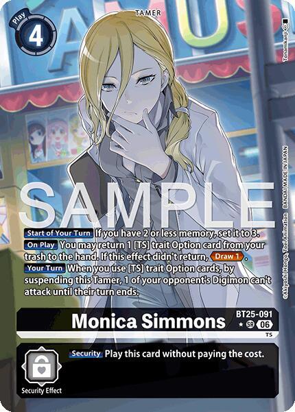Monica Simmons Alternate Art BT25-091 Dual Revolution Digimon card