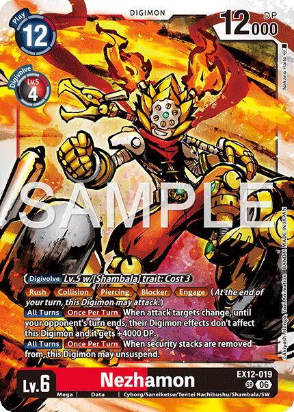 Nezhamon EX12-019 SR Digital World Shambala Digimon card