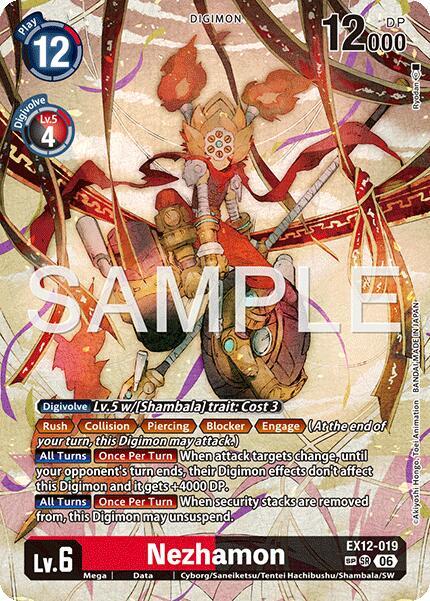 Nezhamon SP EX12-019 SR Digital World Shambala Digimon card