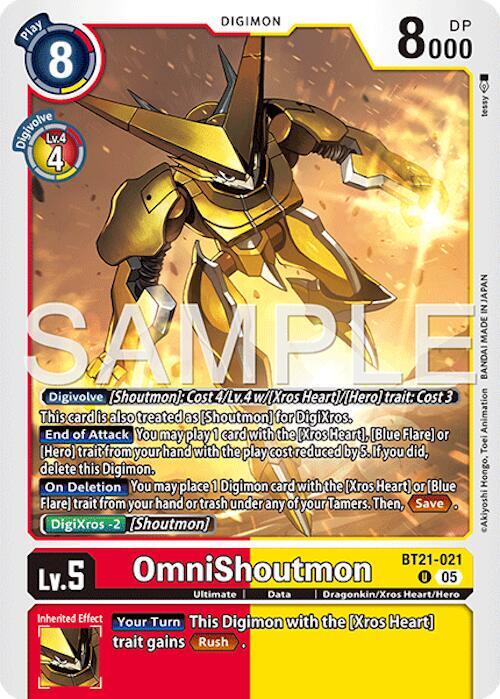 OmniShoutmon Reprint BT21-021 U Advanced Booster Digimon Generation Digimon card
