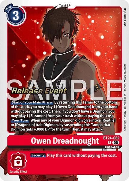 Owen Dreadnought BT24-082 R Time Stranger Release Event Cards Digimon card