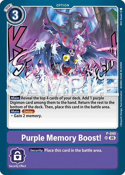 Purple Memory Boost! Reprint P-040 SR Advanced Booster Digimon Generation Digimon card