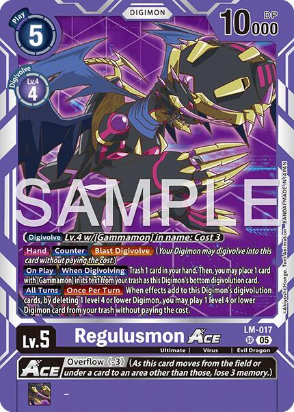 Regulusmon ACE Reprint LM-017 SR Advanced Booster Digimon Generation Digimon card
