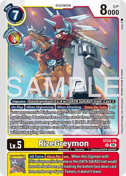 RizeGreymon ST24-06 R Starter Deck 24: Data Squad Digimon card