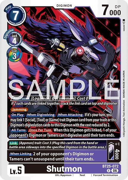 Shutmon BT25-072 R Dual Revolution Digimon card