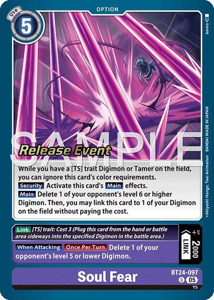 Soul Fear BT24-097 U Time Stranger Release Event Cards Digimon card
