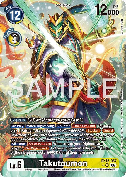 Takutoumon Alternate Art EX12-057 SR Digital World Shambala Digimon card