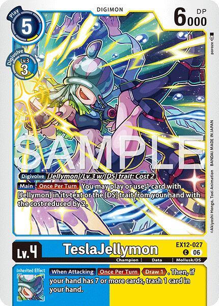 TeslaJellymon EX12-027 C Digital World Shambala Digimon card
