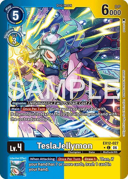 TeslaJellymon Limited Foil EX12-027 C Digital World Shambala Digimon card