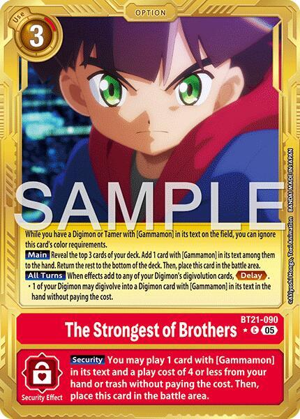 The Strongest of Brothers Gold Border BT21-090 C Advanced Booster Digimon Generation Digimon card