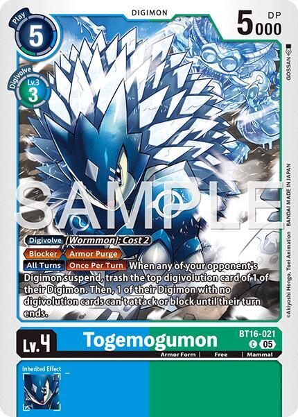 Togemogumon Reprint BT16-021 C Advanced Booster Digimon Generation Digimon card