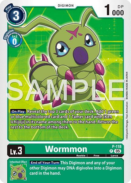 Wormmon Reprint P-118 P Advanced Booster Digimon Generation Digimon card